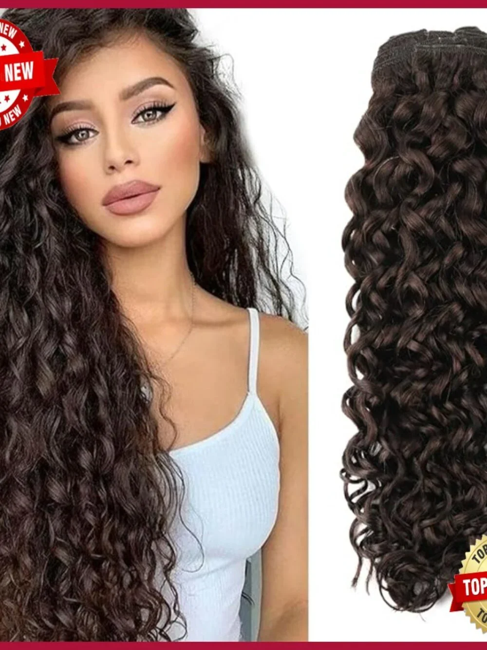 Natural Wavy Human Hair Clip-In Extensions 20 Inch Double Weft